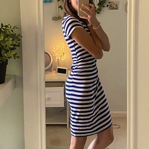 🦕Striped White/Navy Dress🦕